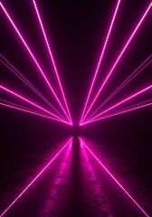 abstract purple background. 4K background of a room full of neon lasers