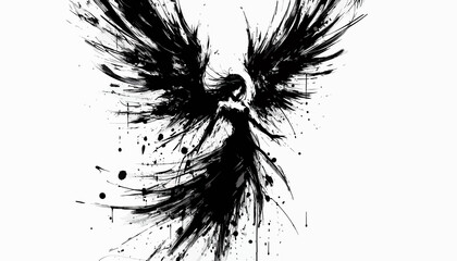 Obraz premium Abstract female figure with wings