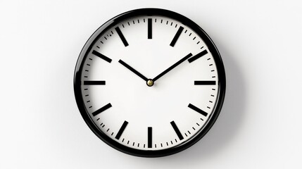 Black Analog Clock on White Textured Wall
