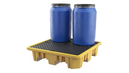 Canister on a spill pallet