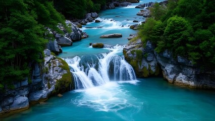 Waterfall in the beautiful forest
