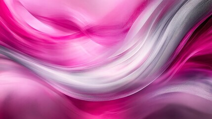 Dynamic aurora streaks in vibrant magenta and shimmering silver plain background