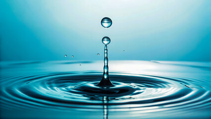 Water Drop Splash with Ripple Effect – Clean and Pure Liquid Concept