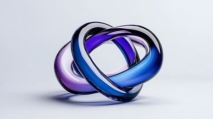 Fototapeta premium Interlocking Glass Forms: A 3D Render of Abstract Sculpture AI Generated
