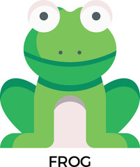 frog icon vector illustration flat color green