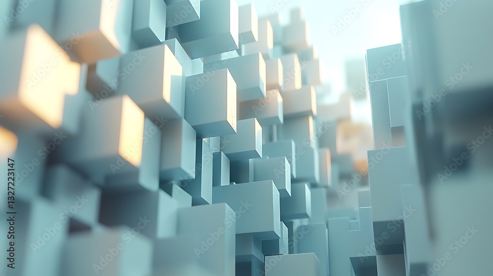 Poster Abstract 3D Cube Background Texture