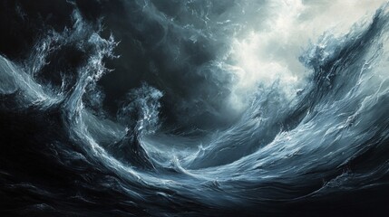 Dynamic aurora waves in slate gray and shimmering silver plain background