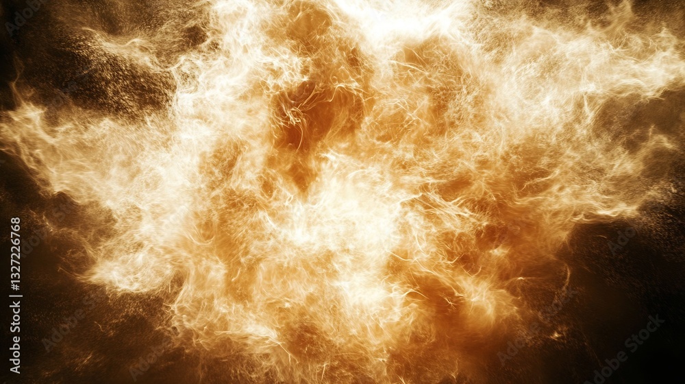 Fototapete abstract image of an explosion of golden smoke and particles creating a mesmerizing cloud of movemen