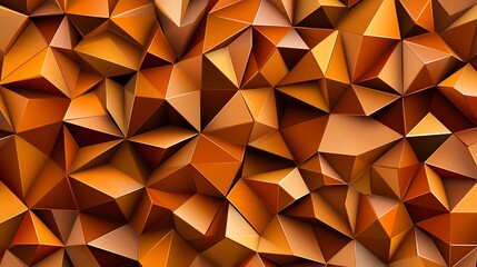 Fototapeta premium Golden Hour Low-Poly 3D Render: Abstract Geometric Texture AI Generated