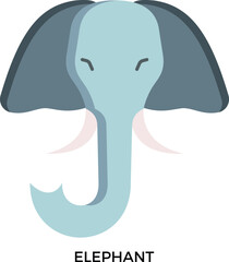 Elephant icin flat colour designs concept