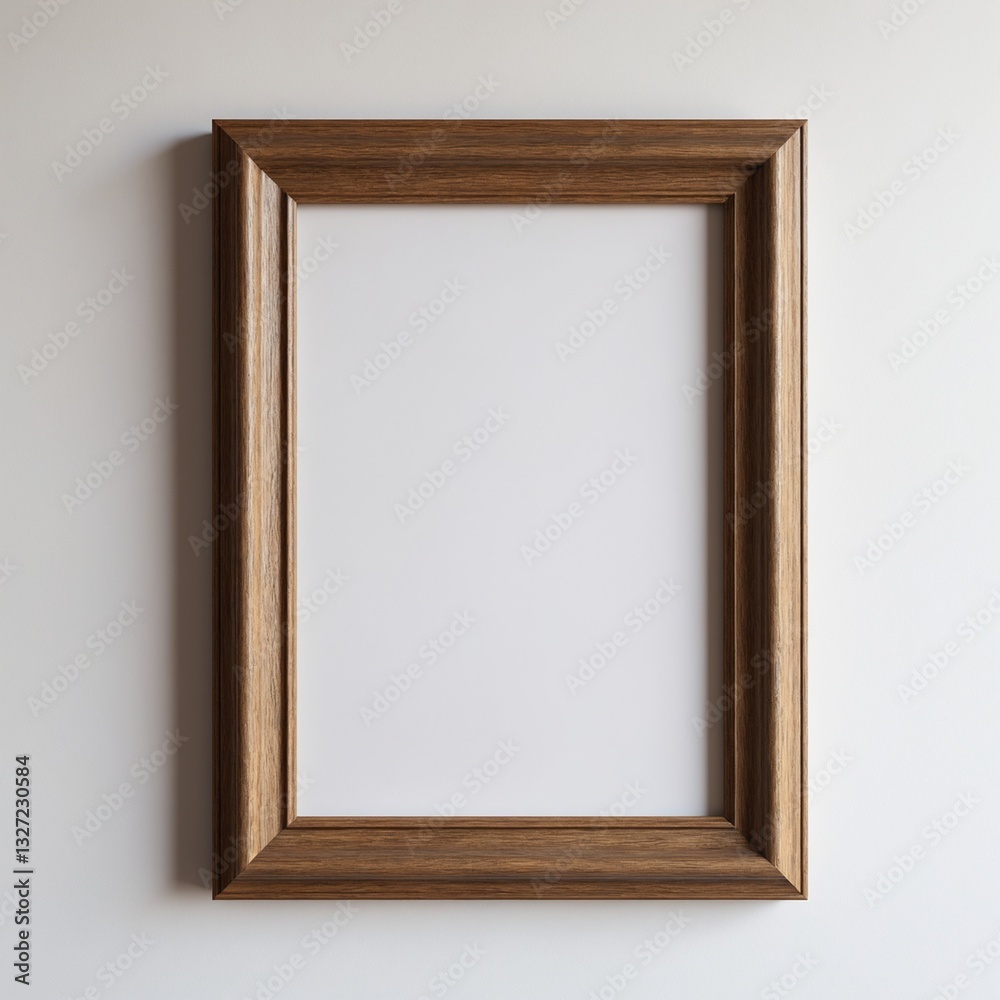 Poster a single instant photo frame on pure empty white background, mockup