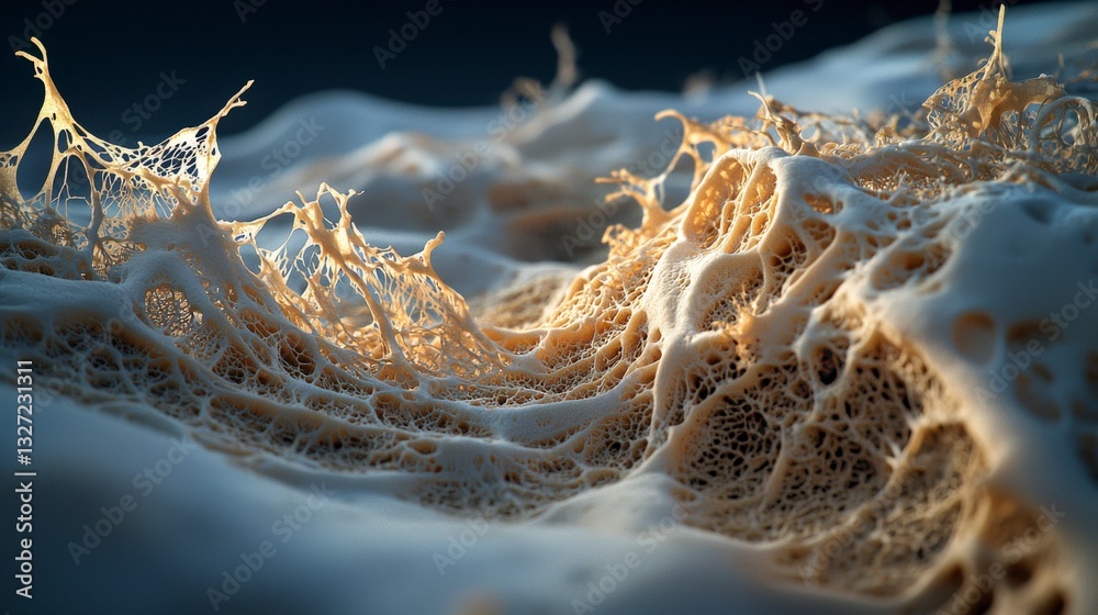 Poster Exploring intricate microscopic structures in nature underwater digital art abstract close-up science