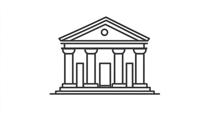 Fototapeta premium Classical building, columns, white background, architecture, design