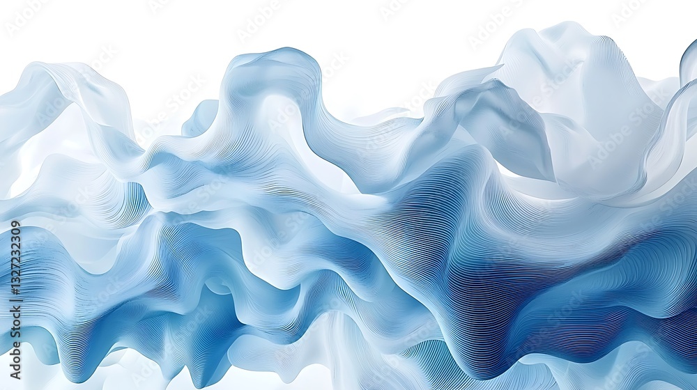 Poster abstract blue flowing forms background