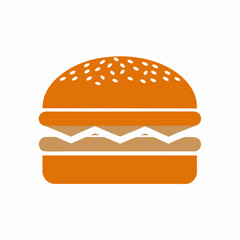 Simple Burger Icon with Sesame Seeds.