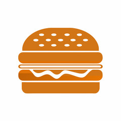 Simple Burger Icon with Sesame Seeds.