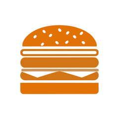 Simple Burger Icon with Sesame Seeds.