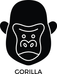 creative and strong Gorilla icon fill