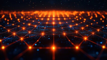 Obraz premium Illuminated Network: A Digital Universe of Interconnected Nodes