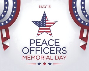 Peace Officers Memorial Day Badge with Star