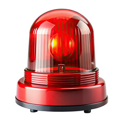 A bright red emergency light emits a flashing signal while rotating typically used for alerts or warnings in various response scenarios at night