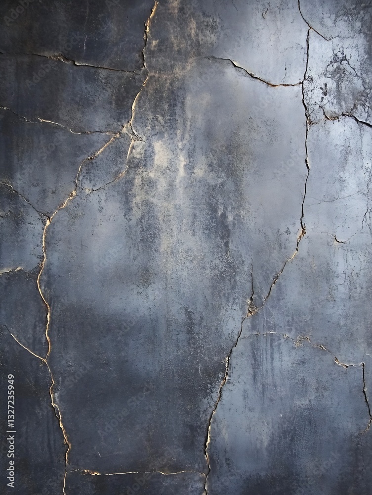 Poster dark cracked wall surface with textured details and shimmering highlights : generative ai