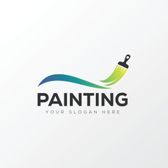 Paint logo, painting design, paint brush icon design with colorful elegant vector template