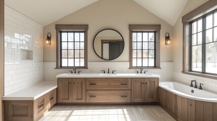 Rustic Farmhouse Bathroom Design: Modern Elegance Meets Cozy Charm