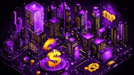 Obraz premium Futuristic City of Finance