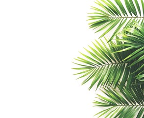 Tropical Palm Leaves Isolated on White Background for Design Use