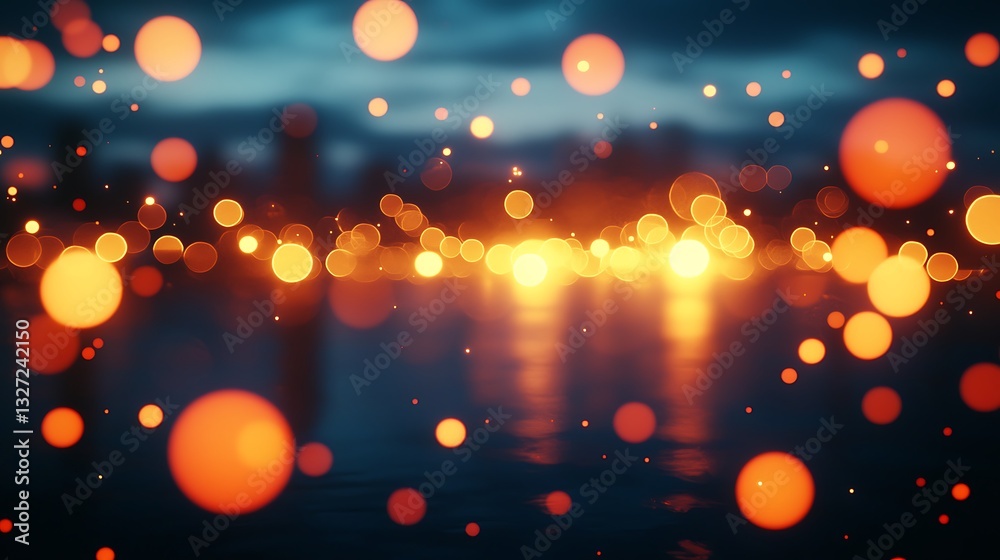 Poster abstract bokeh lights background