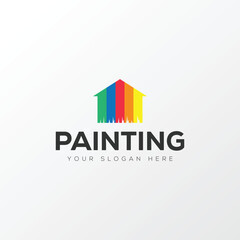 Paint logo, painting design, paint brush icon design with colorful elegant vector template