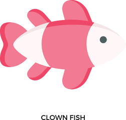 Clownfish icon flat colour vector