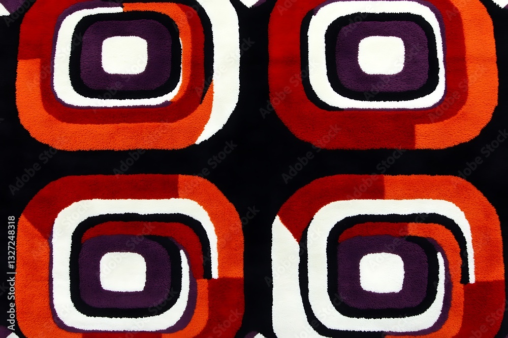 Fototapete abstract retro circles pattern on fabric for modern textile design element