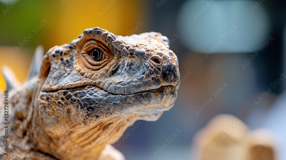 Poster Closeup portrait of a fascinating lizard showcasing intricate skin texture and sharp eyes : Generative AI