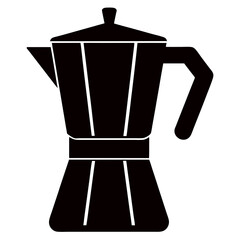 Coffee Maker Silhouette - Minimalist Design, Black & White Icon