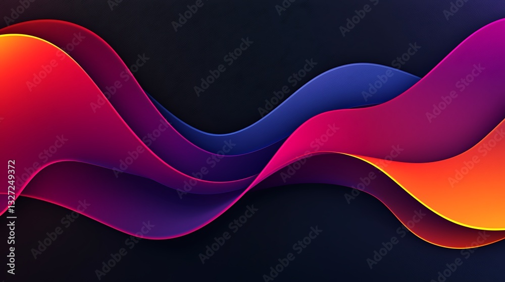 Poster abstract colorful waves dynamic background