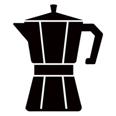 Coffee Maker Silhouette - Minimalist Design, Black & White Icon