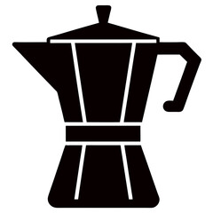 Coffee Maker Silhouette - Minimalist Design, Black & White Icon