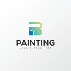 Paint logo, painting design, paint brush icon design with colorful elegant vector template
