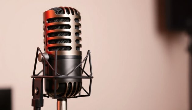 Sleek Dynamic Microphone Modern Design Meets Vintage Style for Music & Podcasts