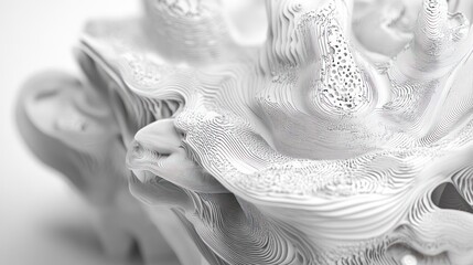 Abstract White Relief Sculpture