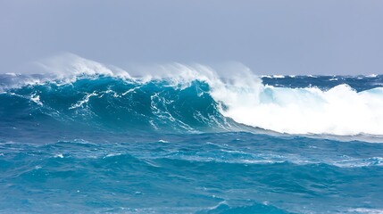 Powerful Ocean Waves Off The Coast Capturing The Beauty Of The Sea and Sky