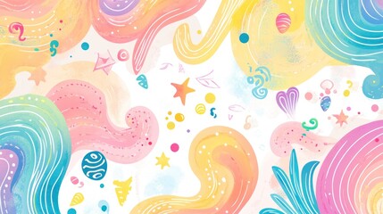 Colorful abstract swirls and shapes