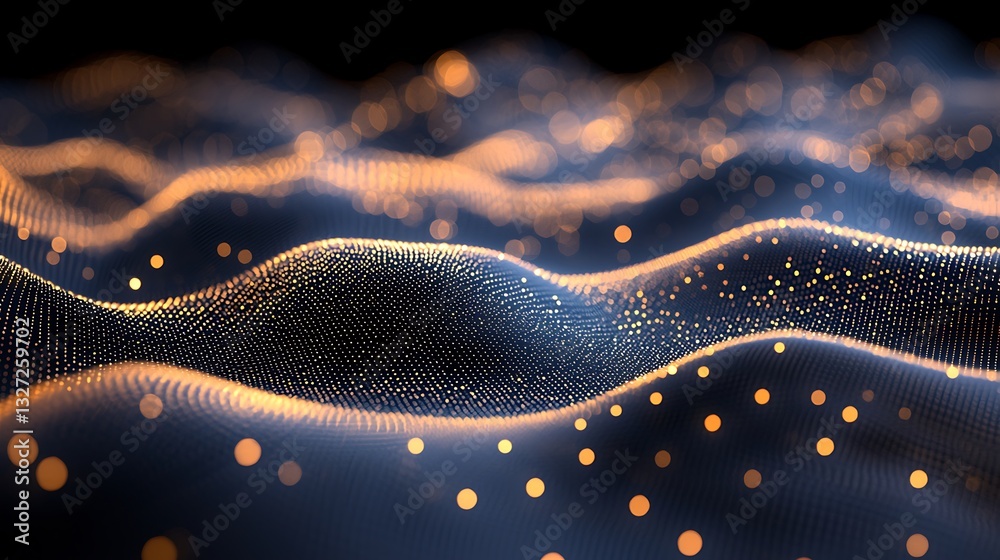 Aufkleber abstract golden wave particle background