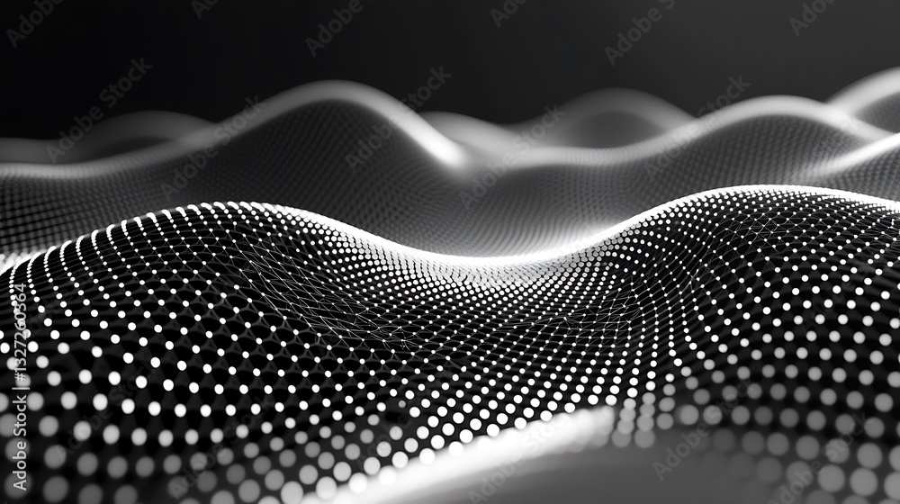 Aufkleber Abstract Gray Wave Dot Pattern Background