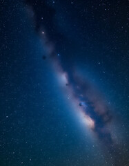 milky way with millions of stars in the sky, background, panorama, toned, pop art. White tone