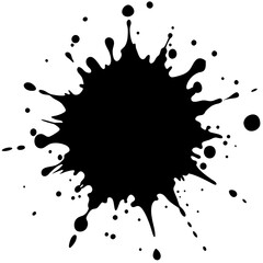 Black Ink Splatter Effect on Plain Black Vector - High-Contrast Design
