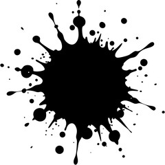 Black Ink Splatter Effect on Plain Black Vector - High-Contrast Design