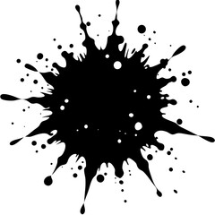 Black Ink Splatter Effect on Plain Black Vector - High-Contrast Design